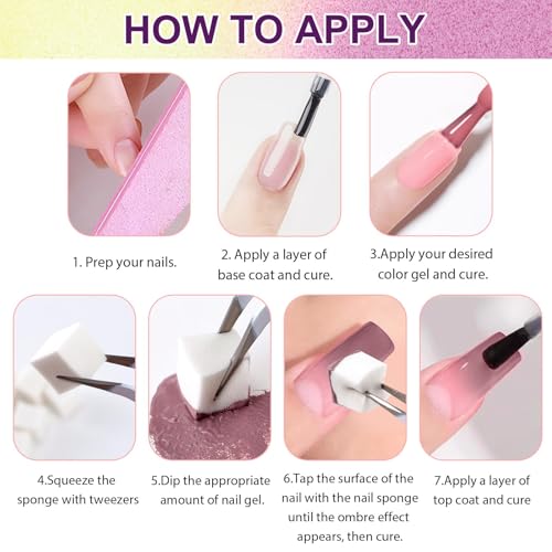 Gradient Painting Gel, 9 Colors Ombre Gel Nail Polish Include Almond Nude Black&White Sponging for Pigment Pat Kit Aura Nails, French Manicure DIY Terracotta Blush Set