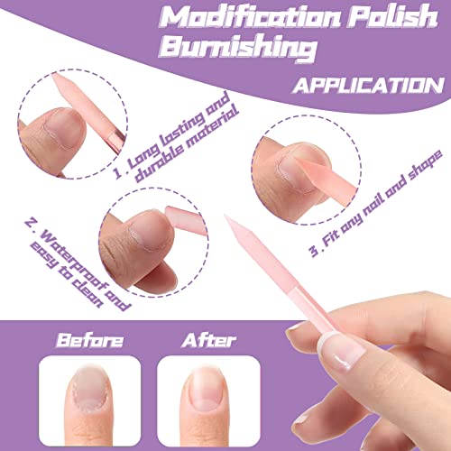 4Pcs Glass Cuticle Pusher, heemeei Dual-Ended Manicure Stick, Crystal Cuticle Pusher Glass File, Professional Precision Filing Cuticle Remover, Manicure Pedicure Tools for Nails and Cuticles Care¡¦