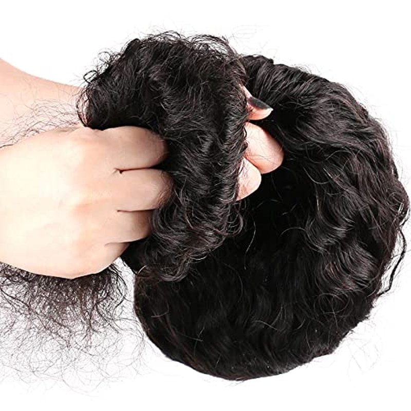 huarisi U Part Wig Water Wave Hair for Women, 100% 10A 1b Brazilian Hair, Glueless Full Head Clip in Half Wigs U Shape Wigs, 150% Density Natural Color (22 Inch)
