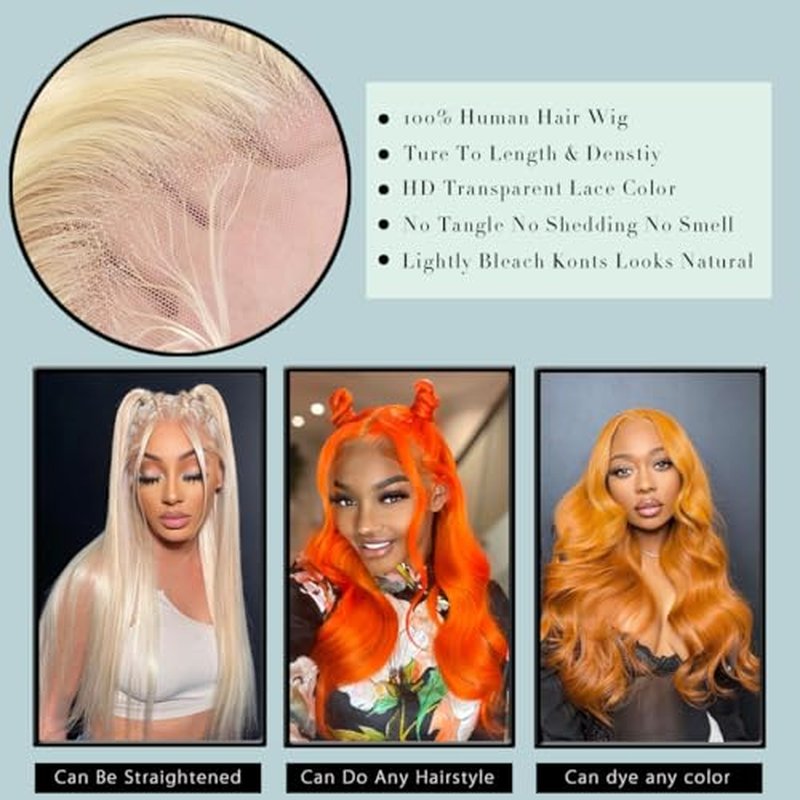 22 Inch 613 Lace Front Wig Human Hair 200 Density Blonde Wig Human Hair 13x4 Lace Front Wigs Human Hair Pre Plucked 613 Wigs For Women