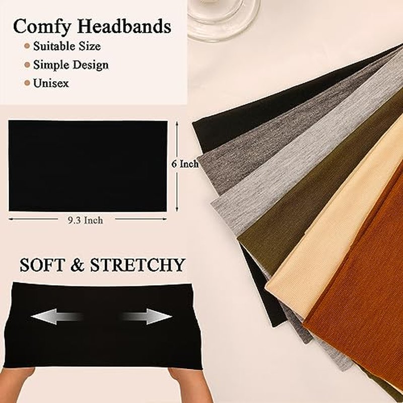 Wide Headbands For Women Stretch Headband Boho Head Bands Women's Hair Band Turban Workout Hairband Accessories 6 Pack