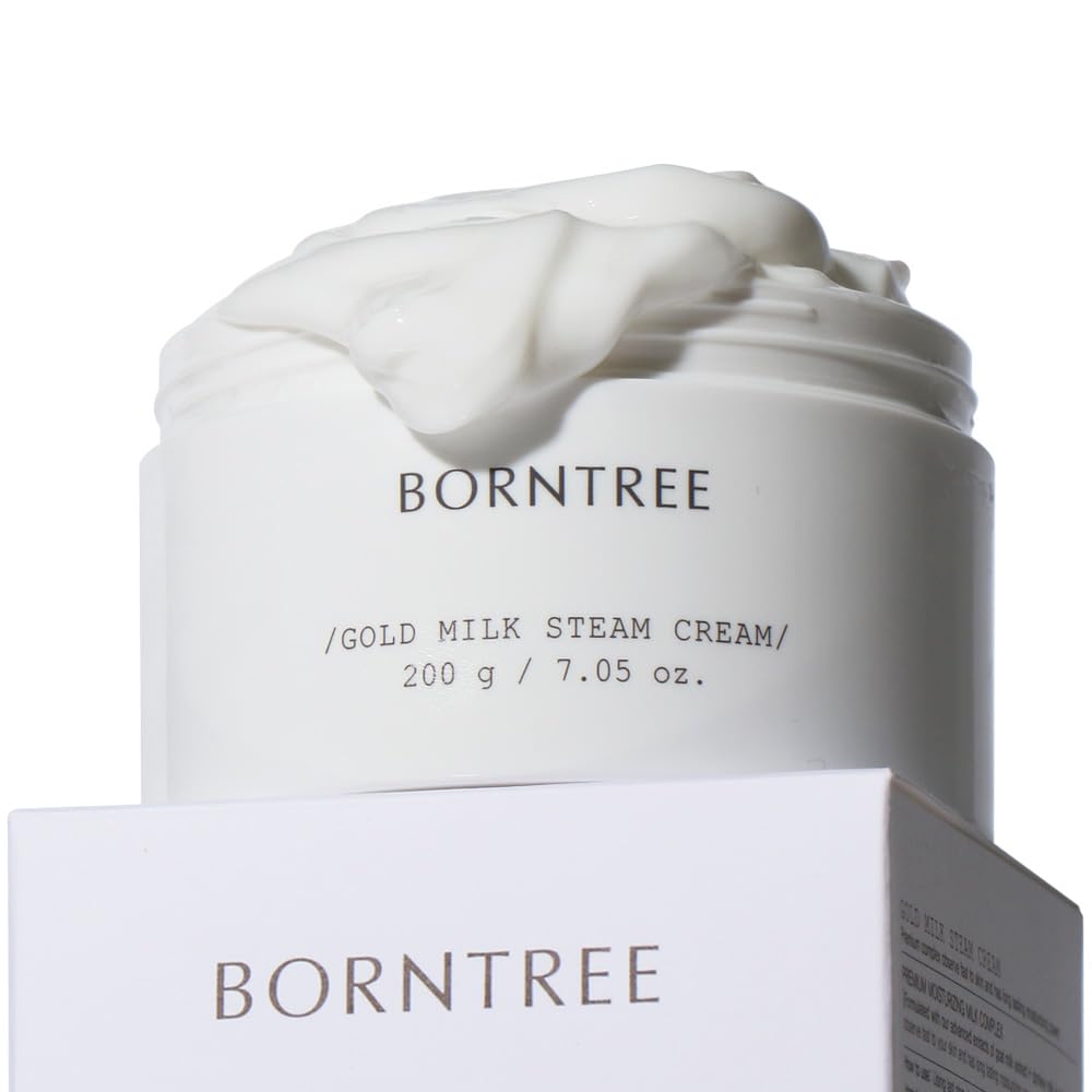 BORNTREE Gold Milk Steam Cream 7.05 oz Moisturizer for Face and Body