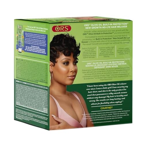 ORS Olive Oil Built In Protection New Growth No-Lye Hair Relaxer Normal Strength (Pack of 4)