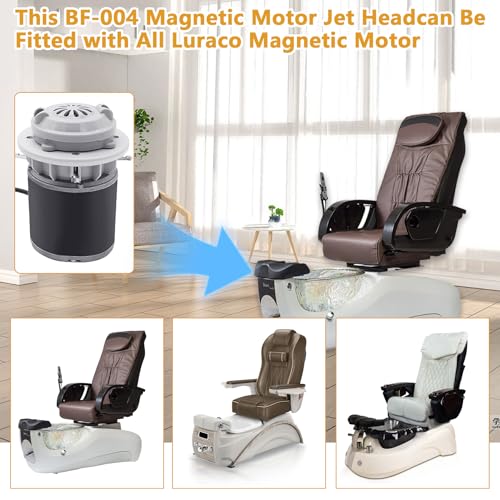 BF-004 Pipeless Magnetic Jet Head Motor for Pedicure Spa Chair Part,Universal Pedicure Jet Replacement for LURACO Magnetic Jet Includes Propeller and Cap