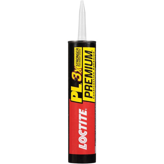 Loctite PL Premium Polyurethane Construction Adhesive, 10 fl oz Cartridge, 1 Pack - Versatile Construction Glue for Wood, Concrete, Stone, Metal & More