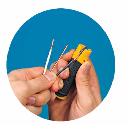 IDEAL Electrical 45-025 Lil Ripper Stripper Wire Stripper w/ Slitting Blade, V-Notch, Flat Blade Clip