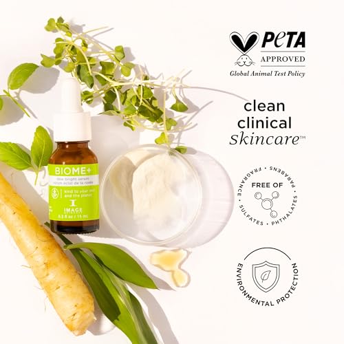 IMAGE Skincare, BIOME+ Dew Bright Serum, Microbiome Friendly Facial Serum, Boosts Luminosity and Enhances Elasticity