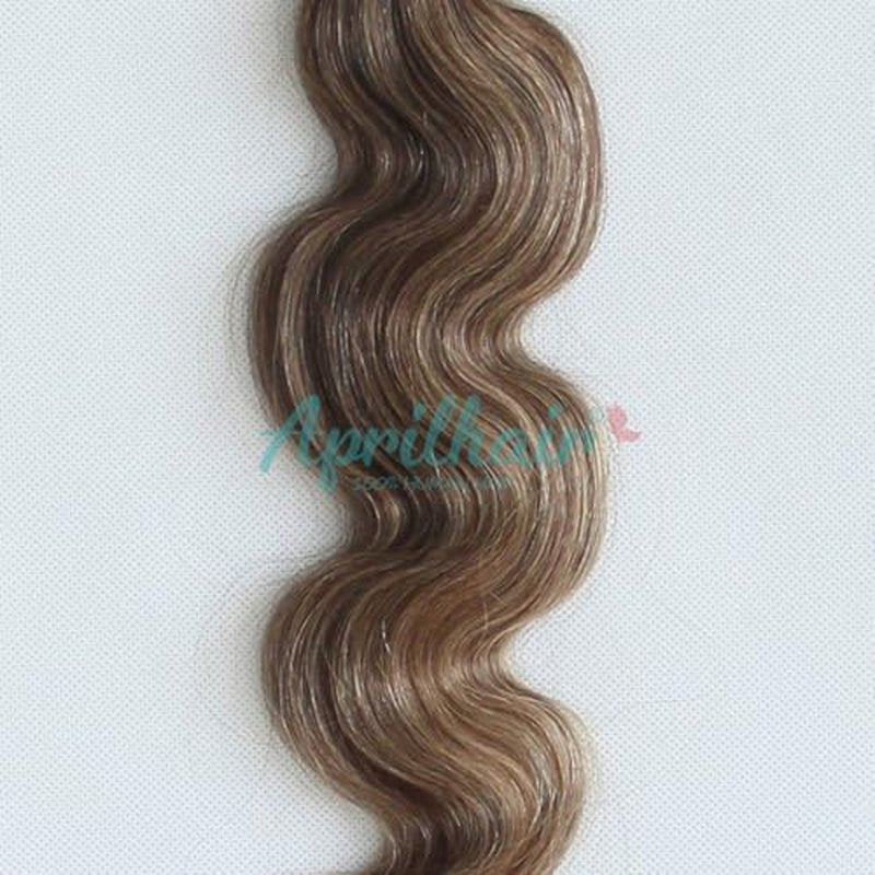 8A Machine Double Weft Raw Brazilian Virgin Human Hair Extensions Highlight P4/27 Brown Honey Blonde Body Wave 3 Bundles 14" 16" 18"