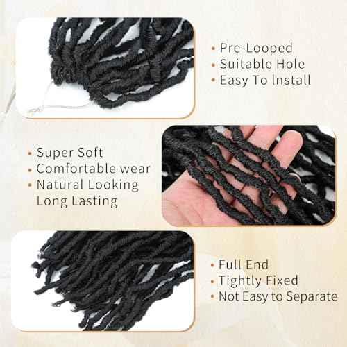 Karida Faux Locs Crochet Hair 30 Inch, 7 Packs Soft Locs Crochet Hair For Black Women Pre Looped, Long Soft Locs Crochet Locs (1B#, 30 Inch (Pack of 7))
