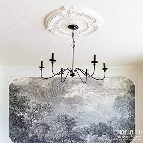 Ekena Millwork CM09BN Benson Ceiling Medallion, 9"OD x 4 1/8"ID x 5/8"P, Primed