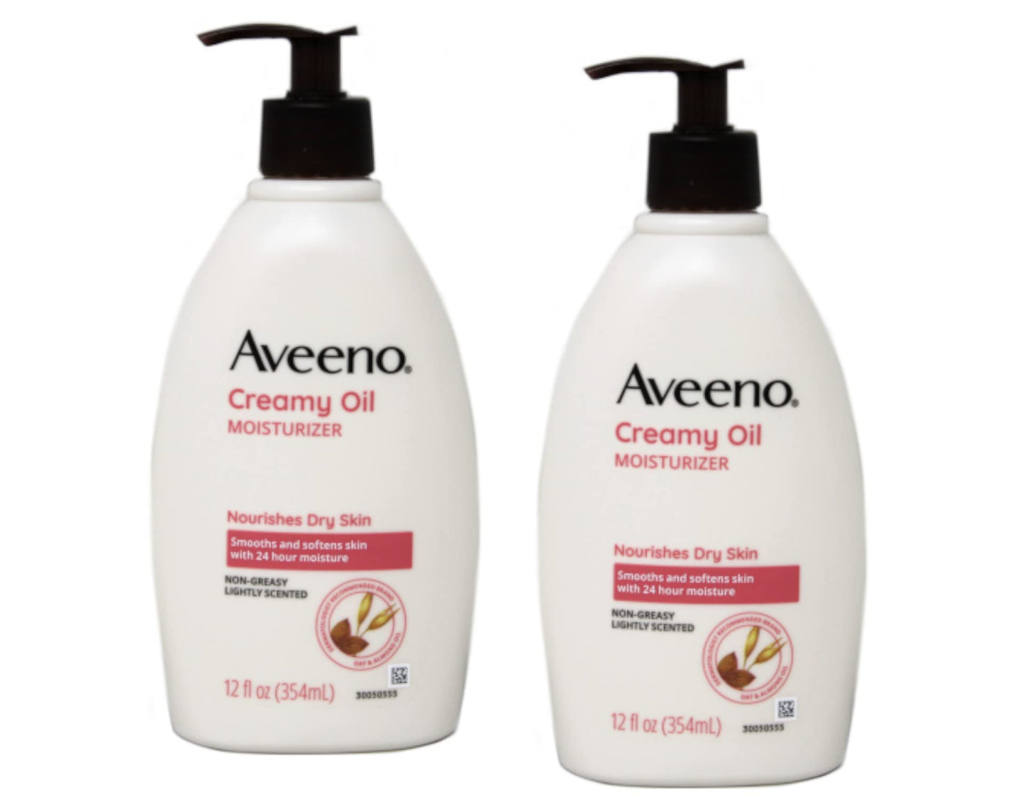 Aveeno Creamy Oil Daily Body Moisturizer, Non-Greasy & Lightly Scented Body Moisturizer with Oat & Almond Oil Nourishes Dry Skin with 24 Hours of Moisture, Non-Comedogenic, 12 fl. oz