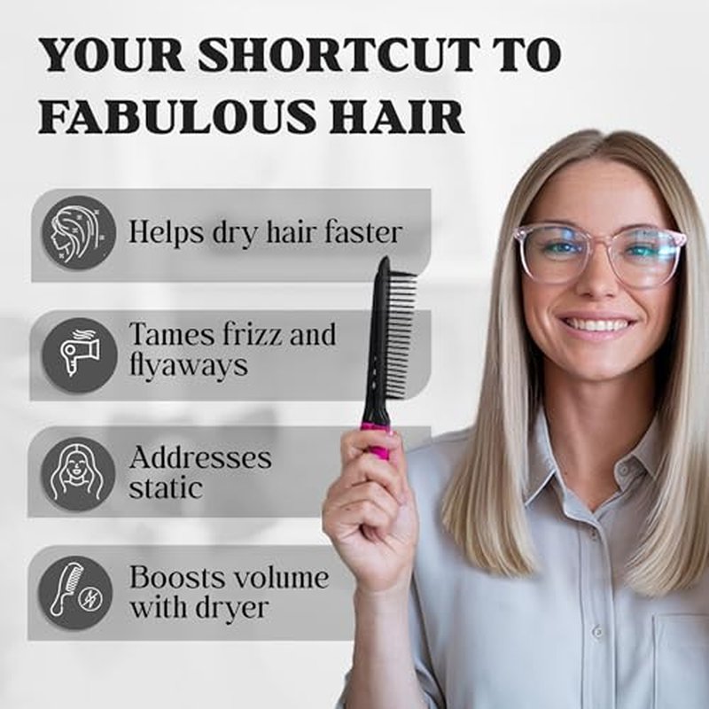 Herstyler Hair Straightening Comb - Straightener Comb for Flat Iron - Makes Styling Easy - Get Straight Hair in Minutes (Pink)