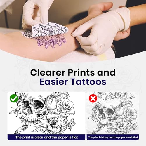 300 DPI Tattoo Stencil Printer Machine,Portable Bluetooth Thermal Wireless Printer for Tattoo Artists&Beginners,with Transfer Paper and Thermal Paper,Compatible with Phone&PC