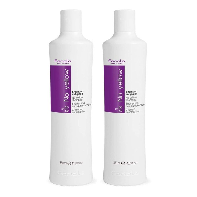 Fanola No Yellow Purple Shampoo - Color Depositing Shampoo for Blondes & Grey Hair - Removes Brassy Tones | 11.8 Fl oz / 2 Pack