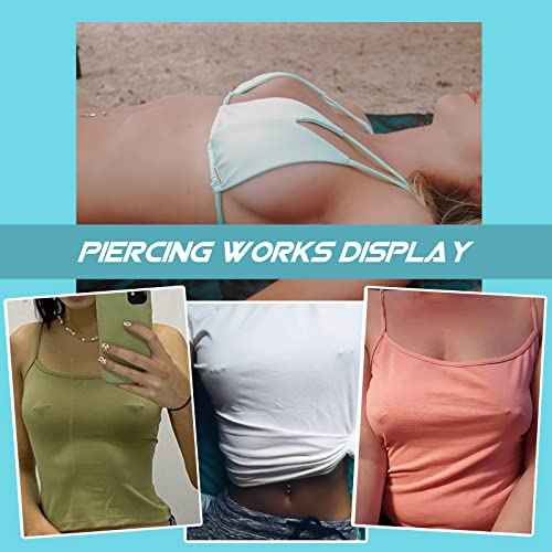 WZPB Nipple Piercing Kit for Women, 22Pcs Nipple Piercing Kit with 6 Pieces Nipple Piercing Rings Nipple Needle Kit Piercing Jewelry Barbell Heart Curved Shape Rings Barbell Piercing Clamps Needles