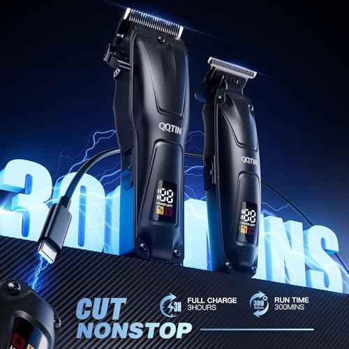 Hair Clippers for Men, Cordless Hair Trimmer for Hair Cutting with Long Battery Life, 8500RPM Electric Clippers and Trimmers Set for Self-Haircut and Family Use (Black)