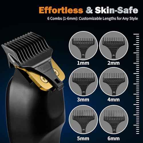 Beard Trimmer for Men - Rechargeable Men's Hair Clippers & Razor, Cordless Hair Trimmer for Face, Neck, Groin & Manscaping, Ideal Gift for Men, Black