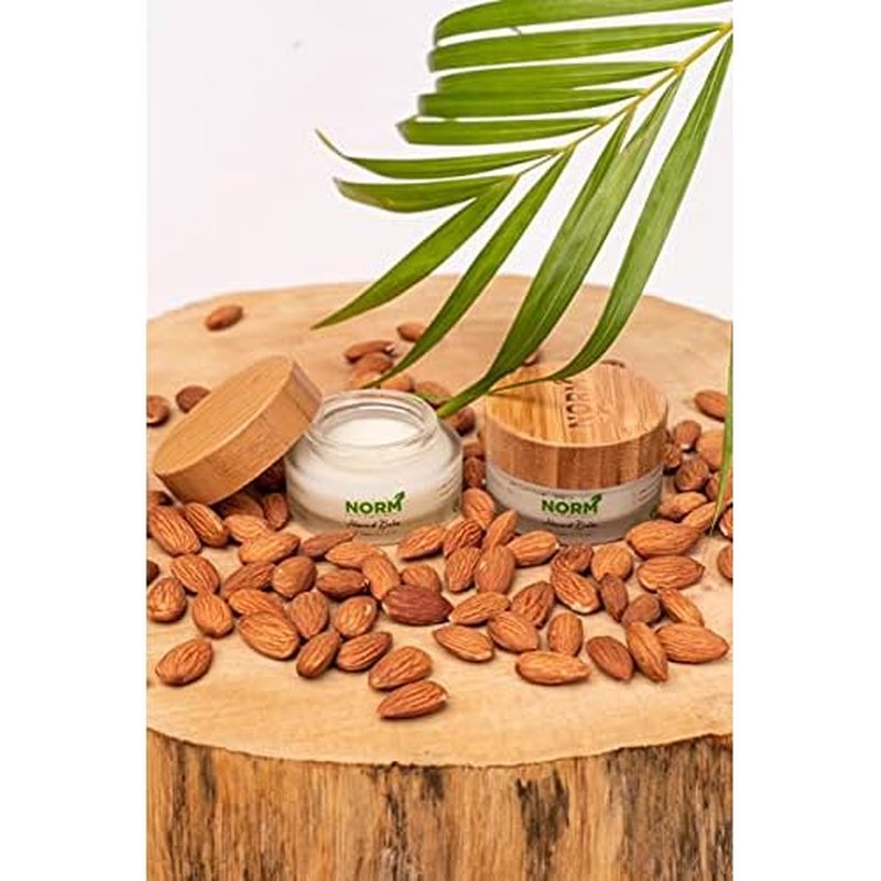 Almond Hand & Body Balm With 100% Natural Ingredients, Eco-Friendly Recyclable Glass Container With Bamboo Lid, Cruelty-Free - 100ml