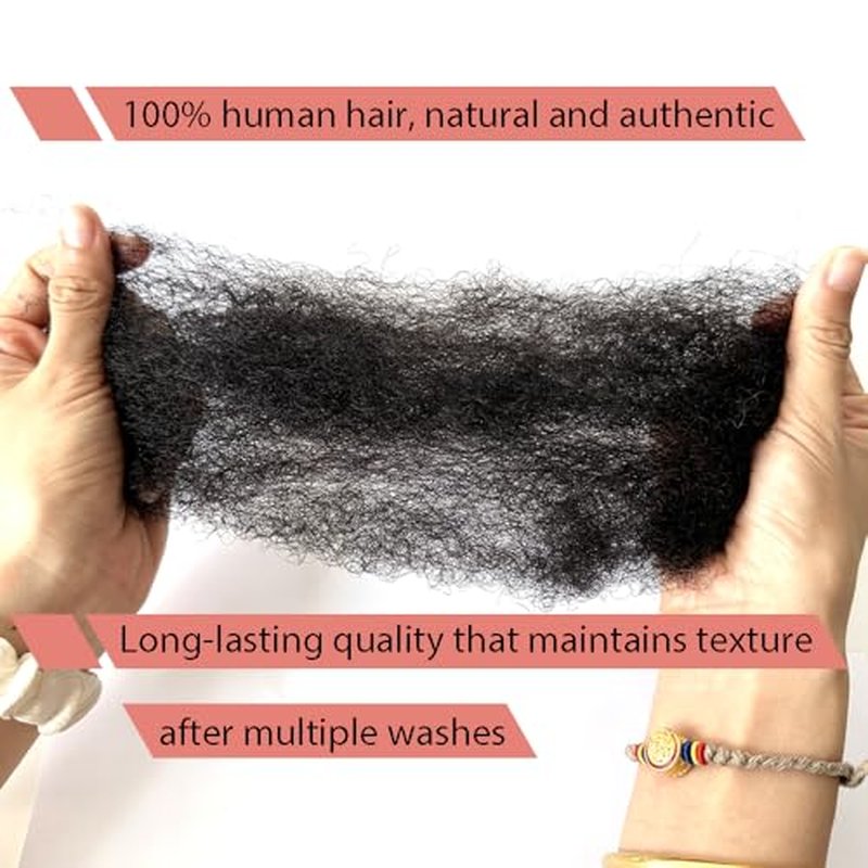 Tight Afro Kinky Human Hair for Dreadlocks,Ideal for Making Locs,Repair Extensions,Twist or Braids 4 Bundles/Package Natural Black #1B 14inch