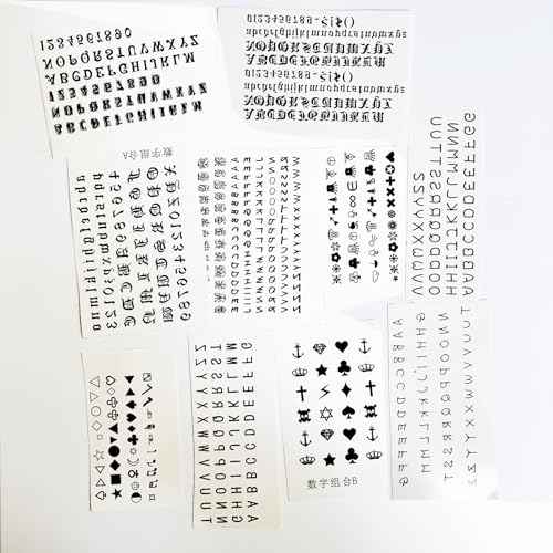 30 Sheet Alphabet Temporary Tattoo Stickers Finger Tattoos Black English Letters DIY Name Tattoo Cross Crown Tattoos Wrist Finger Body Art Fake Tattoo Kit for Adults Women Men and Kids