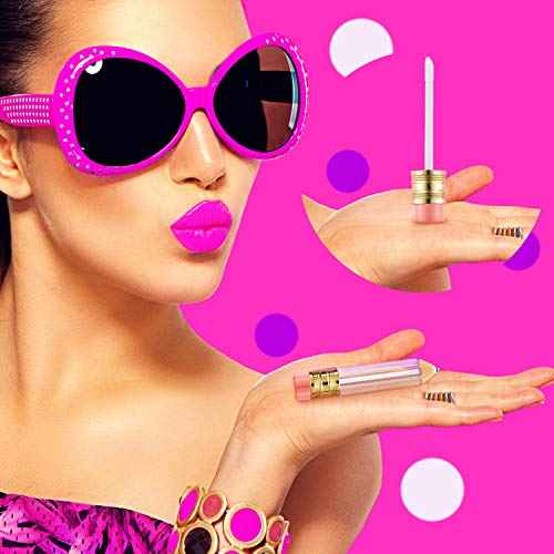 Blulu 48 Pcs 5 ml Empty Pencil Lip Gloss Tubes Bulk, Pencil Shaped Lip Gloss Containers Clear Mini Refillable Lips Balm Tubes DIY Cute Teacher Appreciation Gift for Women Girls Teacher Christmas Gift