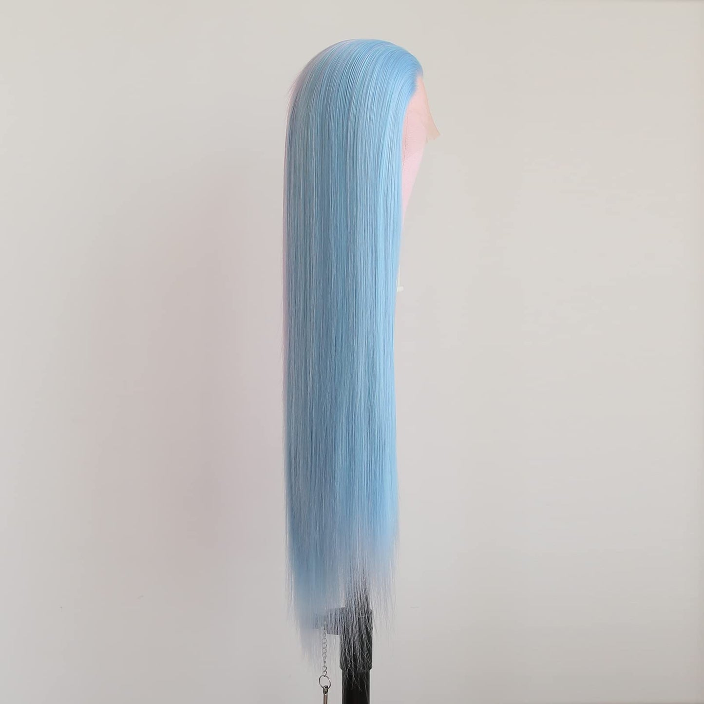 BTWTRY Half Purple Half Blue Synthetic Lace Front Wig for Fashion Women Synthetic Hair Glueless Pre Plucked Natural Hairline Heat Resistant Fiber Hair Wigs (24 Inch, Half Purple Half Blue)