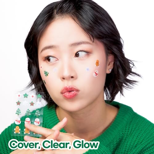 Epielle Acne Patch Shapes Edition, Acne Patches with Hydrocolloid Dressing, Fun for Parties, Sleepovers, Girls' Nights, Halloween Parties, Girls' Gift (Christmas Patch, 85ct)