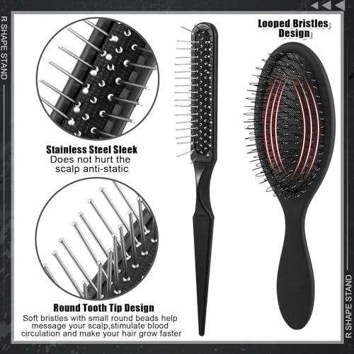 10 Pack Set 2 Wig Head Stand with 5 PCS Wig Brush Comb Hat Wig Holder Set for for Travel Home Use