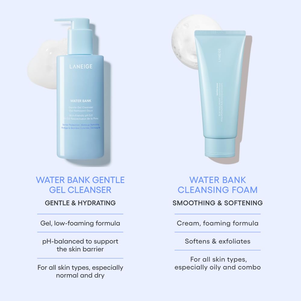 LANEIGE Water Bank Gel Cleanser - pH-Balanced & Barrier-Boosting with Blue Hyaluronic Acid | 150ml