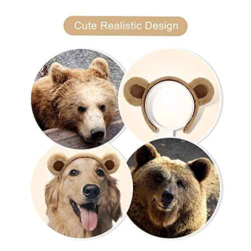 SIOTMERA Brown Bear Ears Cute Headband Fluffy Hairband Animal Head Wear for Party Celebrations Trips Decoration Cosplay Dress up Costume Makeup Washing Face Adults Womens Gift, 2 packs