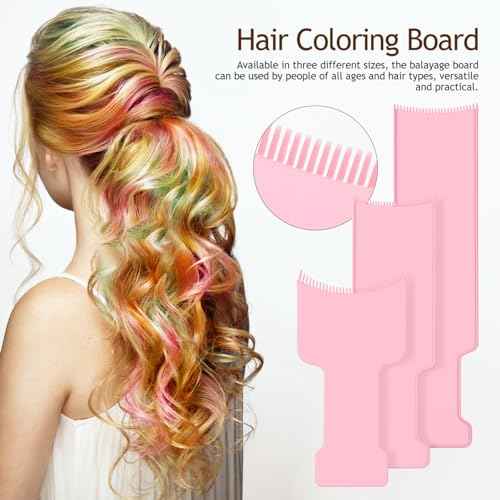 3 Pcs Balayage Boards Hair Coloring Board Highlighting Comb Hair Dye Kit Hair Highlighting Kit Long Board Coloring Set for Home Salon
