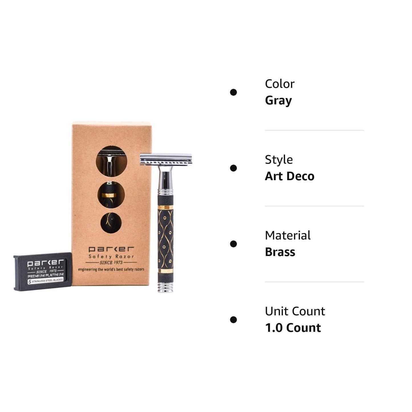 Parker 65R Super HeavyweightDouble Edge Safety Razor, Long Sandstone Handle