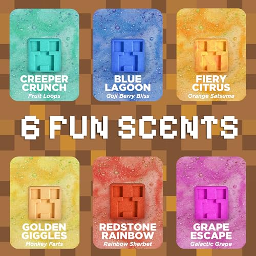 TNT Creeper Bath Bombs for Kids with Surprise Toys Inside (6 Pack) ? Large Fizzy Bubble Mine Bombs for Boys & Girls ? Fruity Scents, Skin-Safe, Made in USA - by Two Sisters