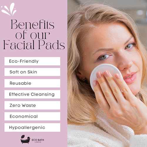 Eco Bath London Reusable Makeup Remover Pads - Set of 12, Natural Bamboo Cotton, Eco-Friendly, Soft and Washable Makeup Removal Pads