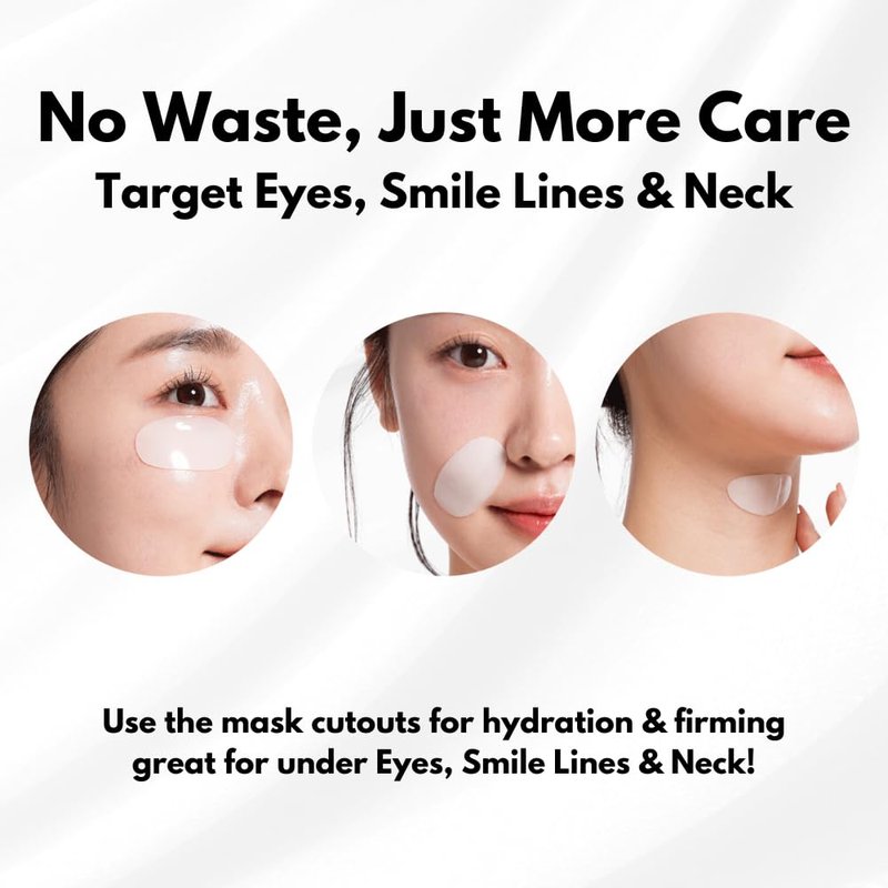 Oh My Pure Hydrogel Collagen Korean Face Mask 5+5 EA Luxury Skin Care (AntiWrinkle, Vegan Mucin) (Variety 10)
