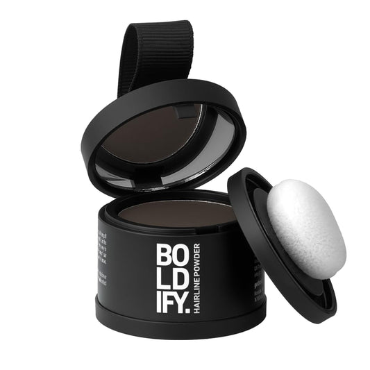 BOLDIFY Hairline Powder - Water-Resistant Root Touch Up Hair Color for Gray Coverage - 24-Hour Stain-Proof, Mess-Free Hair Powder for Thinning Hair