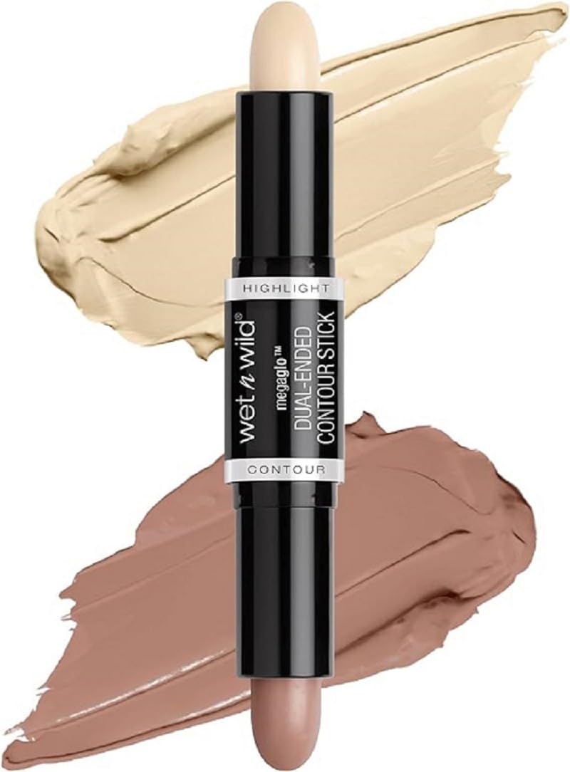 NYX PROFESSIONAL MAKEUP Bare With Me Primer & wet n wild MegaGlo Contour Stick Light Medium Cruelty-Free Bundle