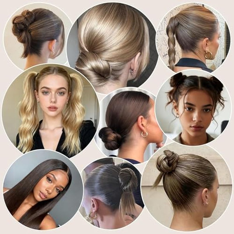 Dolahair Hair Wax Stick - Flyaway Control and Styling Pomade for Kids, Women, and Men - Accessorie Slick Back Hair Brush Kit Hair Bun Maker (Pack of 4)
