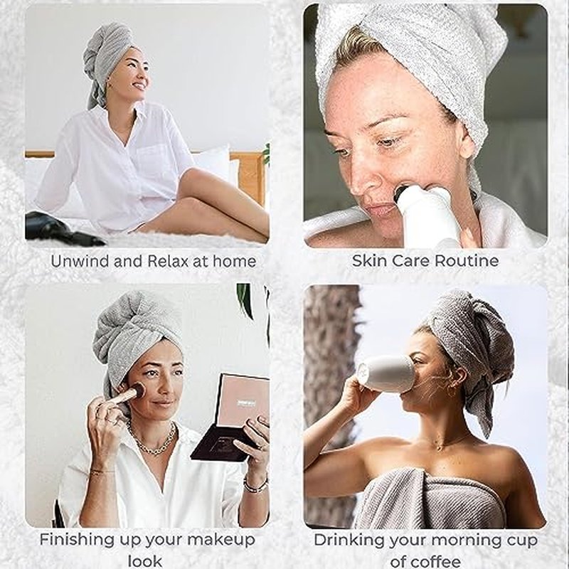 VOLO Hero Hair Towel | Ultra Soft, Super Absorbent, Quick Drying Nanoweave Fabric | Reduce Dry Time by 50% | Towel Wrap for All Hair Types | Reusable Packaging (Salt White - Reusable Tote)