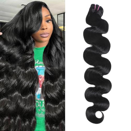 15A Raw Human Hair Bundles Body Wave Human Hair,Triple Lifespan Indian Virgin Hair,No Tangle Shedding,Multiple Washes Keep Texture Silky Soft (1 Bundle Natural Color, 20 Inch)