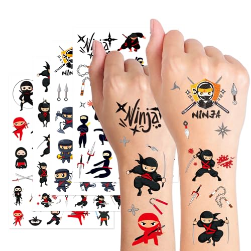 Ninja Temporary Tattoos Stickers Birthday Party Favors Gifts Decorations Supplies Cute Stickers Tattoo Kit Karate Party Supplies Ninja Warrior Party Gifts Goodie Bag Fillers 520 Counts