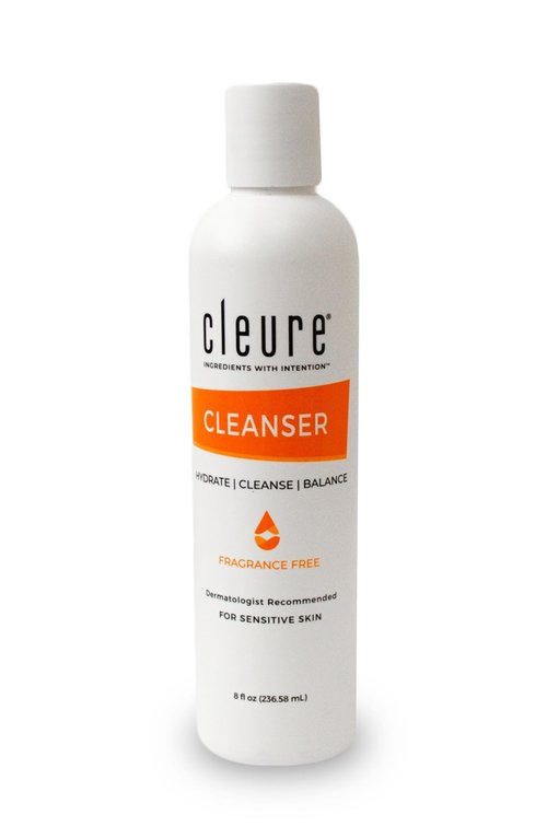 Cleure Lotion Cleanser for Dry Sensitive Skin, Free of Fragrance, Gluten, Paraben, Salicylate and Non Comedogenic (8 oz, 1 Pack)