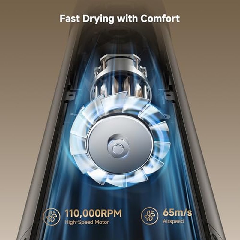 Dreame Dazzle Hair Styler and Dryer- Intelligent Nozzle Recognition, 110,000RPM High-Speed Motor for Fast Drying, 300M Negative Ions, 5 Snap-on Attachments, Smart Screen, 3 Customizable Modes