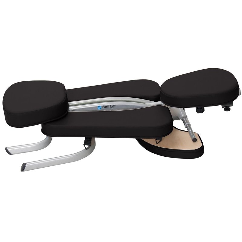 EarthLite Portable Massage Chair Package Vortex - Portable, Compact, Strong and Lightweight incl. Carry Case, Sternum Pad & Strap (15lbs), Black