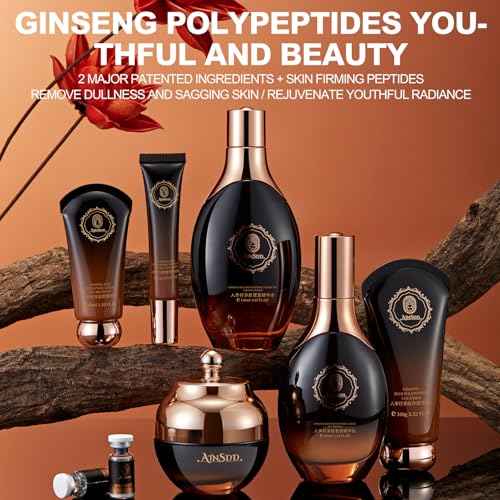 Ginseng Anti-Aging Skincare 12-Piece Set With Facial Cleanser, Face Serum, Face Cream, Eye Cream, Toner Skin Care Kit For Women