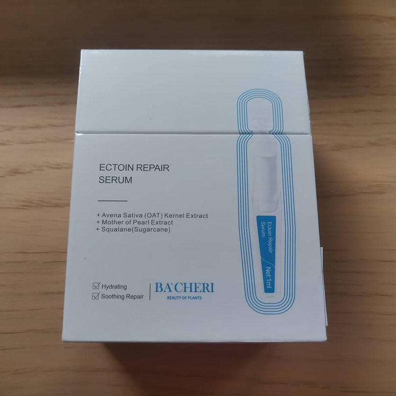 BACHERI Ectoin Hydrating Repair Facial Serum Ampoule, Deep Moisture & Anti-Aging Serum with Beta-Glucan Glycerin Hyaluronic Acid For All Skin Redness Relief & Barrier Repair, 15PCS Single Use Ampoules