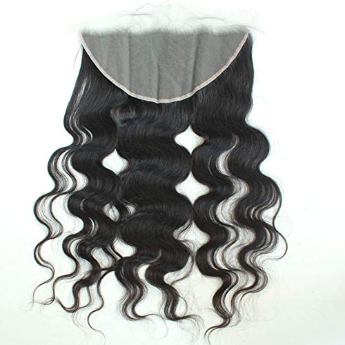 13X6 Ear To Ear Full Lace Frontal Closure - 14 Inch Natural Color, Pre-Plucked Body Wave Human Hair