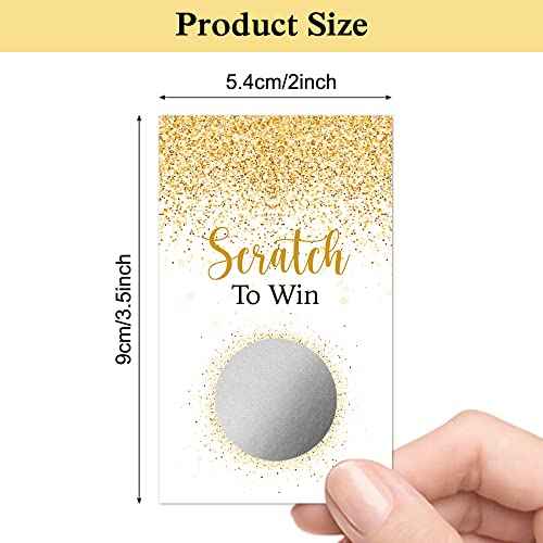Haizct 50 Pack Gold Dust Blank Gift Certificate Scratch Off Cards for Small Business, Spa Beauty Makeup Hair Salon, Bridal Shower, Baby Shower, Country Wedding, Gold Dust-GK082