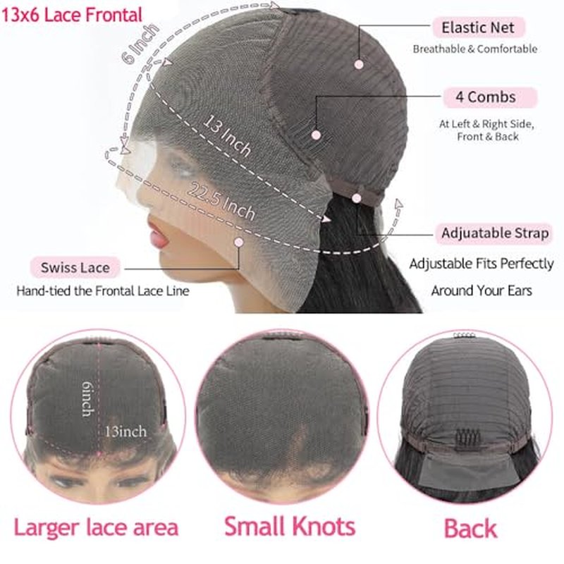 Water Wave Lace Front Wigs Human Hair 13x6 HD Transparent Lace Frontal Wigs Human Hair Pre Plucked 200% Density Water Wave Wig for Black Women Natural Color (13x6 Water Wave Wig, 26 Inch)