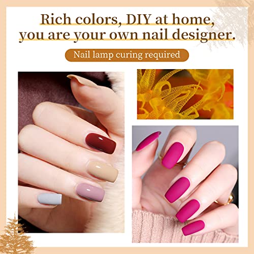 JODSONE 60 PCS Gel Nail Polish Set with 5 Bottles of Base and Glossy Matte Top Coat Soak off Gel Nail Set Suitable for All Seasons Gifts